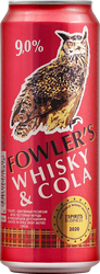Напиток слабоалкогольный FOWLERS со вкусом виски и колы газированный 0.45л 9%, вид