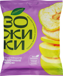 Чипсы яблочные ЛЮБИМЫЕ ЗОЖИКИ Классические, 25г, вид