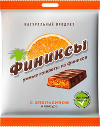 Конфеты ФИНИКСЫ с апельсином в глазури, 90г, вид