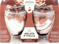 Мороженое GELATO D`ITALIA Итальянское мороженое со вкусом три шоколада, без змж, пластиковый стакан, 180г, фото