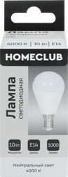 Лампа светодиодная HOMECLUB шар 10Вт E14 нейтральный свет, Арт. LED-G45-10E1440, детальное фото