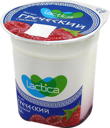 Йогурт LACTICA Греческий Малина двухслойный 3,4%, без змж, 120г, фотография