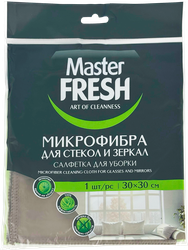 Салфетка для стекол/зеркал MASTER FRESH 30x30см, микрофибра, латунь, изображение