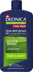 Гель для душа DEONICA For Men&nbsp;Active Sport, 750мл, крупный план