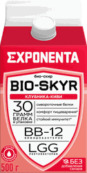 Напиток кисломолочный EXPONENTA BIO-SKYR 3в1 Клубника, киви обезжиренный с высоким содержанием белка, без змж, 500г, изображение