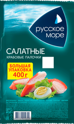 Крабовые палочки РУССКОЕ МОРЕ Салатные, имитация, 400г, изображение