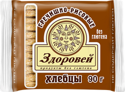 Хлебцы гречишно-рисовые ЗДОРОВЕЙ, 90г, фото