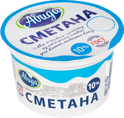 Сметана АВИДА 10%, без змж, 170г, вид
