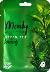 Маска для лица MONTY Tencel Зеленый чай, тонизирующая, 25мл, фото
