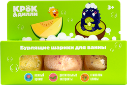 Шарики бурлящие для ванны КРОК&ДИЛЛИ Зеленый, 165г, крупный план