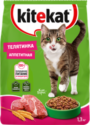 Корм сухой для кошек KITEKAT Телятинка аппетитная, 1,3кг, изображение