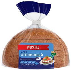 Хлеб подовый МОСХЛЕБ Столичный, в нарезке, 350г, картинка