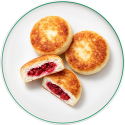 Сырники с малиновой начинкой, картинка