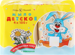 Мыло туалетное НЕВСКАЯ КОСМЕТИКА Детское с ромашкой, 4шт, детальное фото