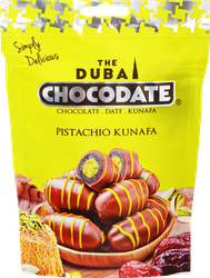 Конфеты CHOCODATE Финики с фисташковой пастой и тестом кунафа, в молочном шоколаде, 90г, картинка
