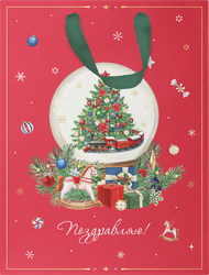 Пакет подарочный CITY HOME TRADE New Years Joy 19х14х9см, эффект, фотография