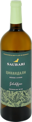 Вино SAUBARI Tsinandali сортовое выдержанное белое сухое, 0.75л, изображение