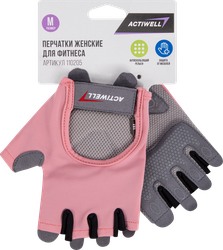 Перчатки для фитнеса женские ACTIWELL р. S, M, L, серо-розовые, Арт. 110290, 110205, 110267, детальное фото