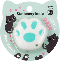 Нож канцелярский MESHU Little Paw, 9мм, в ассортименте, крупный план