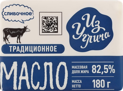 Масло сливочное ИЗ УГЛИЧА Традиционное 82,5%, без змж, 180г, вид