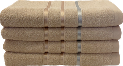 Полотенце махровое HOMECLUB Stripe 100х150см, цвет персиковый, Арт. HCS/100150/пер, крупный план