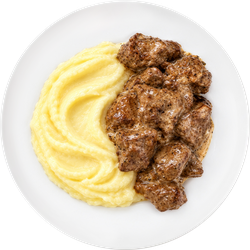 Печень индейки CREATIV KITCHEN жареная в сметанном соусе с картофельным пюре, 200г, фотография