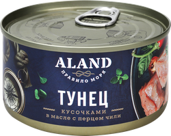Тунец ALAND в масле с перцем чили, кусочки, 185г, изображение