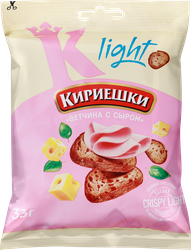 Сухарики хрустящие КИРИЕШКИ Light, со вкусом ветчины и сыра, 33г, фотография