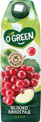 Нектар O'GREEN Яблоко, виноград, 1л, вид