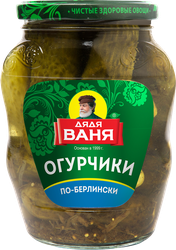Огурчики маринованные ДЯДЯ ВАНЯ По-берлински, 680г, крупный план