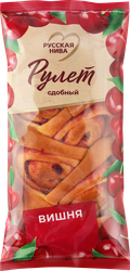 Рулет сдобный РУССКАЯ НИВА Вишня, 140г, картинка