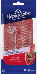 Ассорти колбас сырокопченых ЧЕРКИЗОВО Мраморная и салями Астория, нарезка, 85г, детальное фото