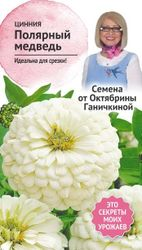 Семена Циннии Октябрина Ганичкина Полярный медведь 0,5 г, детальное фото