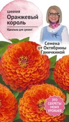 Семена Циннии Октябрина Ганичкина Оранжевый король 0,5 г, крупный план