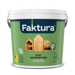 Лак-антисептик FAKTURA бесцветный, ведро 0,9 л, картинка