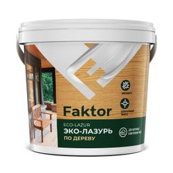 Эко-лазурь FAKTOR для древесины палисандр, ведро 0,9 кг, фотография