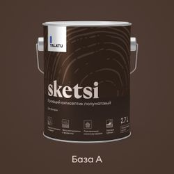 Кроющий антисептик полуматовый TALATU SKETSI БАЗА A 2,7 л, крупный план