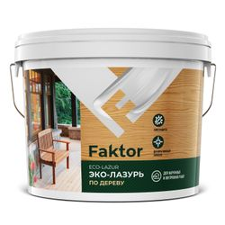 Эко-лазурь FAKTOR для древесины палисандр, ведро 9 кг, детальное фото