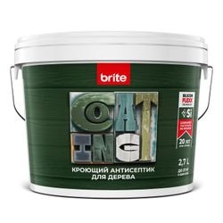 Антисептик BRITE FLEXX для дерева кроющий база А, ведро 2,7 л, изображение
