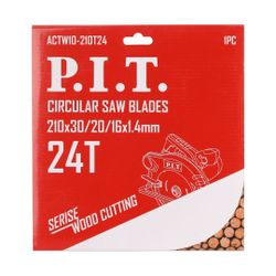 Диск пильный P.I.T. 210x30/20/16x1,4 мм 24T ACTW10-210T24, фотография