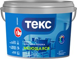 Краска интерьерная ТЕКС Профи гладкая моющаяся глубокоматовая база А 1,8 л, детальное фото