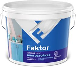 Краска для стен и потолков влагостойкая FAKTOR интерьерная белая ведро 6 кг, фотография