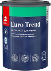 Краска для обоев и стен Tikkurila/Tikkivala Euro Trend матовая база А 0,9 л, изображение