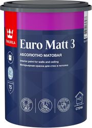 Краска интерьерная Tikkurila/Tikkivala Euro Matt 3 матовая база C 0,9 л, изображение