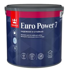 Краска интерьерная Tikkurila/Tikkivala Euro Power 7 матовая белая 2,7 л, картинка