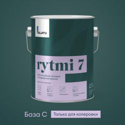 Краска для стен и потолков влагостойкая матовая TALATU RYTMI 7 БАЗА C 2,7 л, изображение