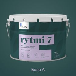 Краска для стен и потолков влагостойкая матовая TALATU RYTMI 7 БАЗА A 9,0 л, вид