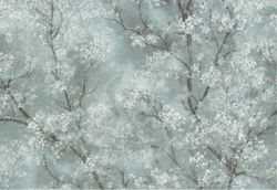 Виниловые обои SAKURA 375423 зеленые 1,06х10,05 м, картинка