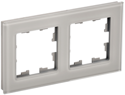 Рамка 2 поста IEK BRITE BR-M22-G-K30 дымчатый, фотография