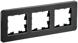Рамка 3 поста IEK BRITE BR-M32-M-21-K02 металлик черный, картинка